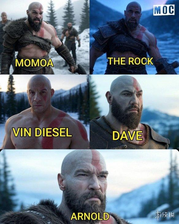 AI预测《战神》真人版奎托斯,施瓦辛格、强森等巨星入选引热议