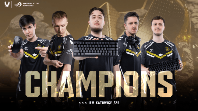 小蜜蜂战队携ROG魔导士Ace HFX磁轴键盘斩获IEM卡托维兹2025冠军