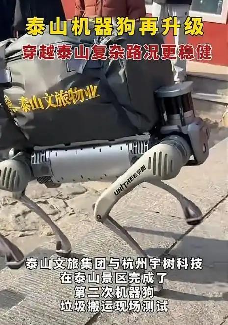 泰山景区启用机器狗搬运重物,提升效率引热议