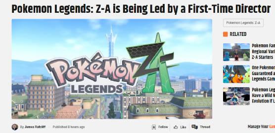 宝可梦传说Z-A荣获最受期待游戏奖,导演栃木遥首秀引关注