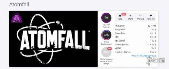 《原子陨落》媒体评分出炉:探索精彩,战斗待改进