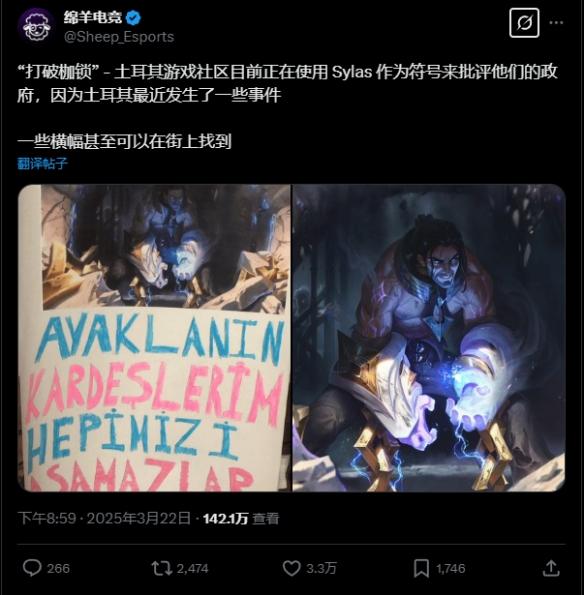 土耳其抗议活动:游戏角色“塞拉斯”成抗争新象征